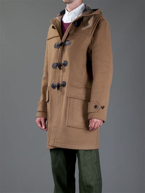 burberry pea coat for men|Burberry duffle coat men's.